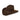 100X Wool Felt Brown Cowboy Hat with Studded Leather Trim - Front Angle