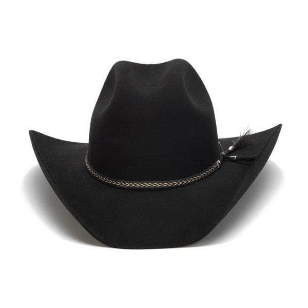 Stampede Hats | 100X Wool Felt Black Cowboy Hat with Leather 
