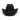 100X Wool Felt Black Cowboy Hat with Leather Tassles - Front