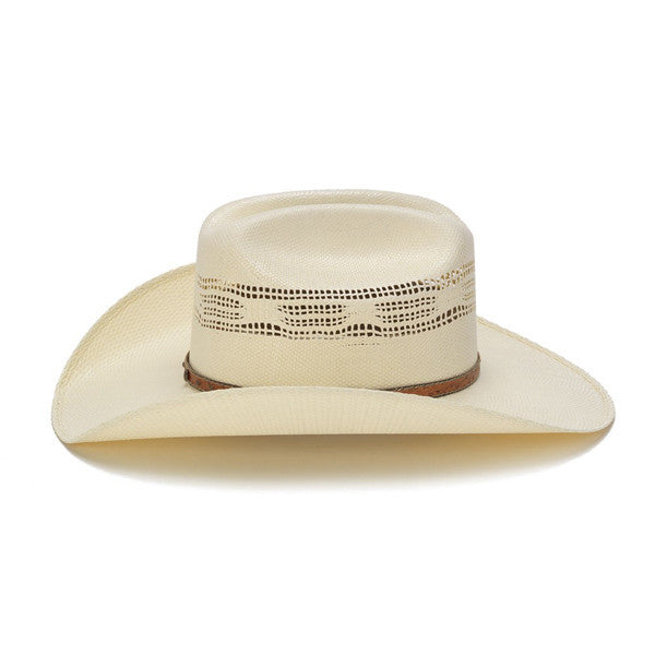 Stampede Hats - 50X Bangora Straw Western Hat with Studded Leather Trim - Side