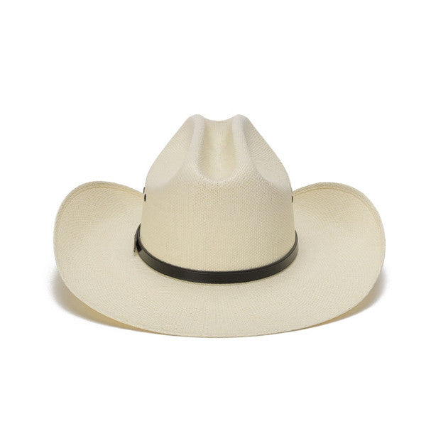 Stampede Hats - 50X Bangora Straw Western Hat with Criss Cross Stud Trim - Back