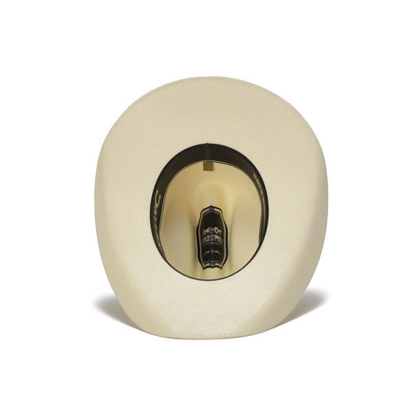 50X Shantung White Cowboy Hat with Leather Trim and Mini Conchos - Bottom