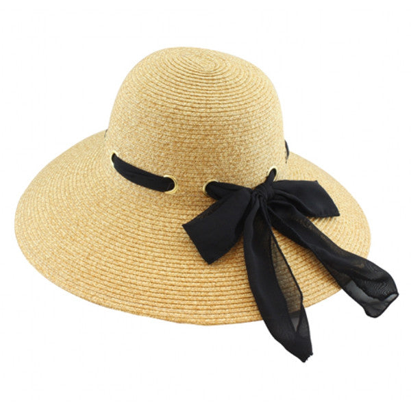 California Hat Company - Beige Ladies Sewn Braid Straw Hat