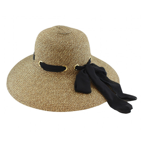 California Hat Company - Brown Ladies Sewn Braid Straw Hat