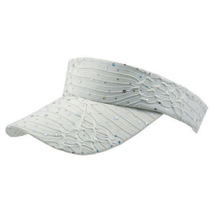 California Hat Company - White Sparkle Visor Hat