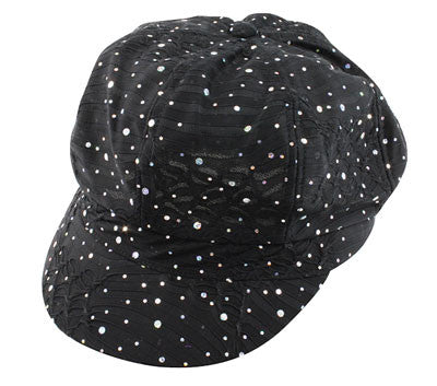 California Hat Company - Sparkle Newsboy Cap Black
