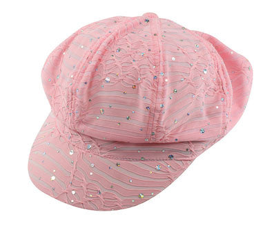 California Hat Company - Sparkle Newsboy Cap Pink
