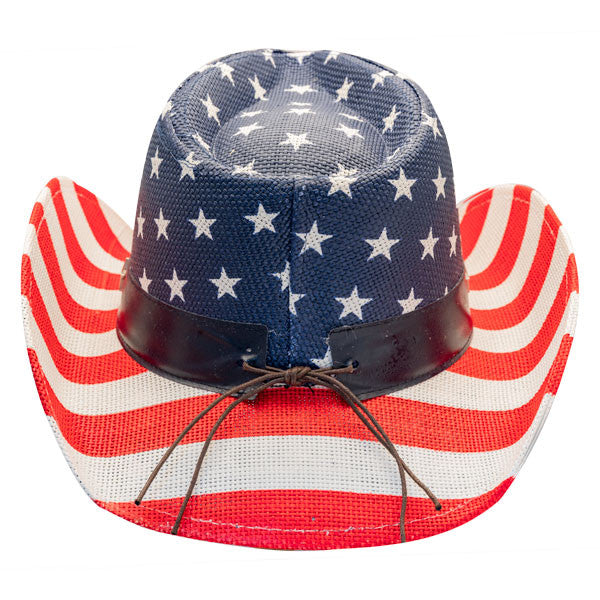 ??sale?? NWT San Diego Hat Co. Patriotic American Flag Cowboy Hat Patriotic American Flag Western Cowboy Hat main image 4