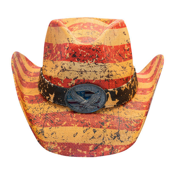 California Hat Company - Liberty American Flag Cowboy Hat - Front
