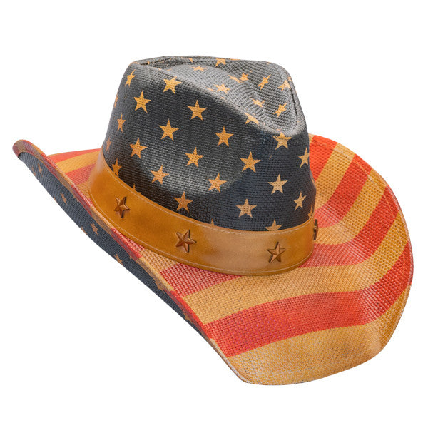 California Hat Company - Vintage American Flag Cowboy Hat - Opposite Side