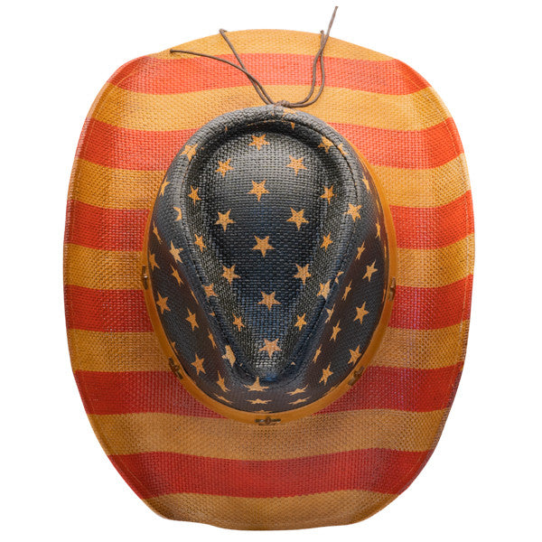 California Hat Company - Vintage American Flag Cowboy Hat - Top
