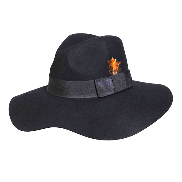 Conner - Allison Floppy Wool Hat in Black - Full View