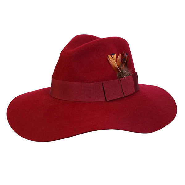 Conner - Allison Floppy Wool Hat in Burgundy - Full View