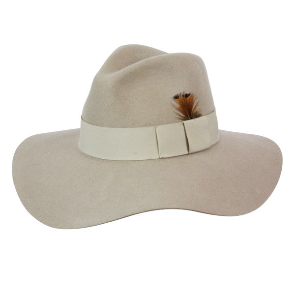 Conner - Allison Floppy Wool Hat in Putty - Full View
