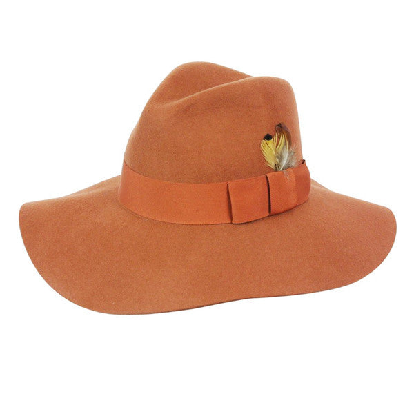 Conner - Allison Floppy Wool Hat in Rust - Full View