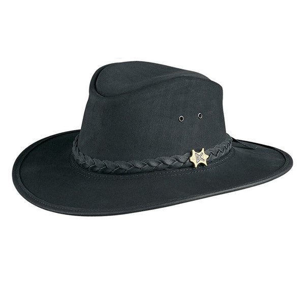Conner Bush and City Leather Hat in Black - Full View