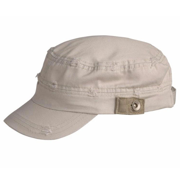 Conner - Distressed Army Fatigue Cap in Putty