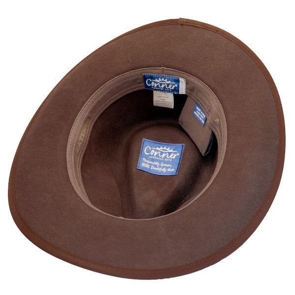 Conner - Indy Fedora in Brown - Bottom, Inside