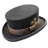 Conner - Low Crown Steam Punk Top Hat in Black