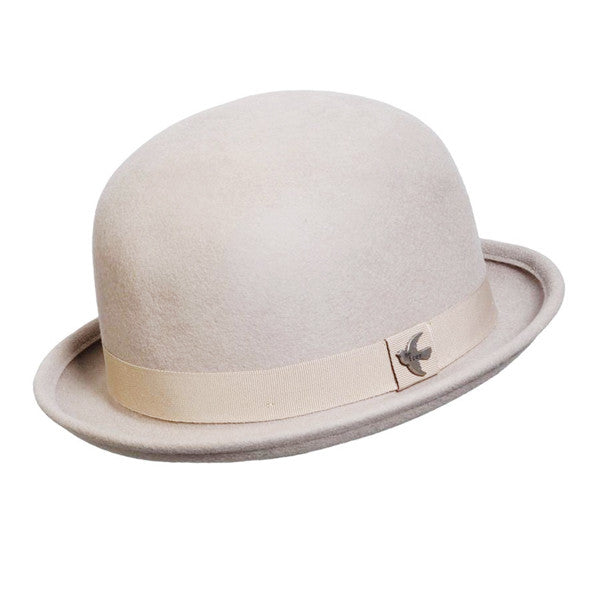 Conner - St. George Wool Bowler Hat in Putty - Full View