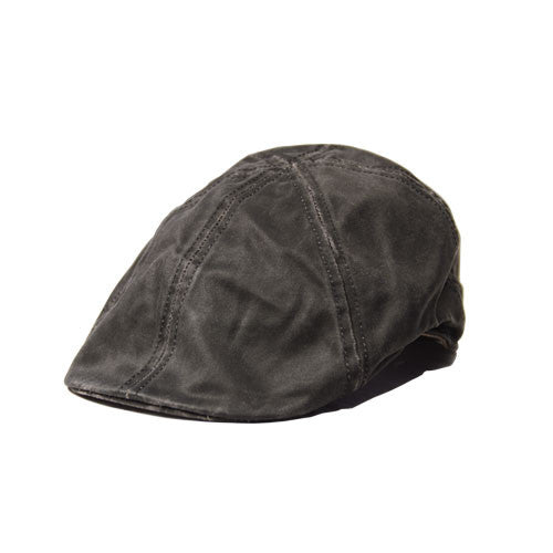 Conner - Black Weathered Cotton Duckbill Hat (Profile)