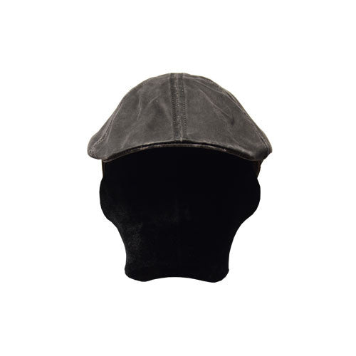 Conner - Black Weathered Cotton Duckbill Hat (Front Worn)