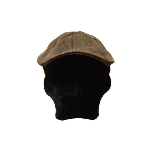 Conner - Brown Weathered Cotton Duckbill Hat (Front Worn)