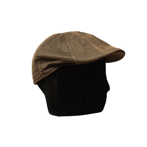 Conner - Brown Weathered Cotton Duckbill Hat (Side Opposite Worn)