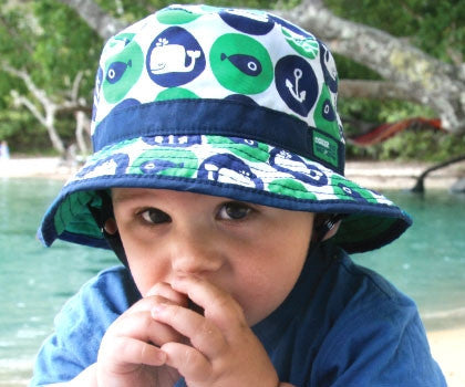 Kooringal Baby Boy Whaley Clover Bucket - Front - Model
