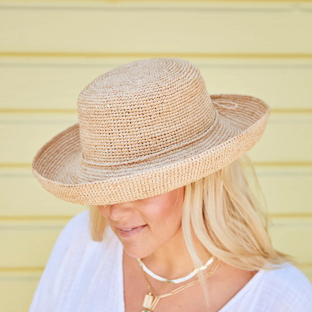 Scala Crocheted Raffia Upbrim Hat Hats Unlimited - Main Image