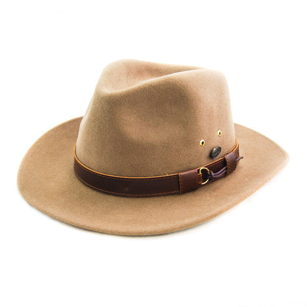 Bigalli - Khaki Outback Felt Fedora Hat