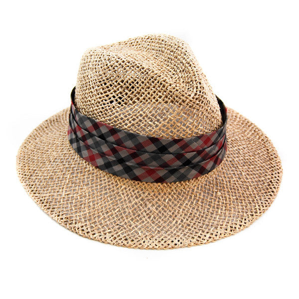 Kenny K - 3 Pleat Plaid Hat Band Style