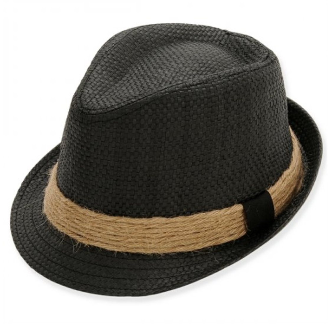 Sun 'N' Sand - Black Abaven Straw Fedora Hat