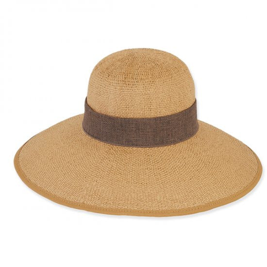 Sun 'N' Sand - Jaylight Straw Wide Brim Hat with Linen Scarf