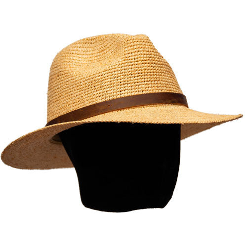 Raffia Fedora with Leather Band | Saint Martin – Hats Unlimited display picture 1