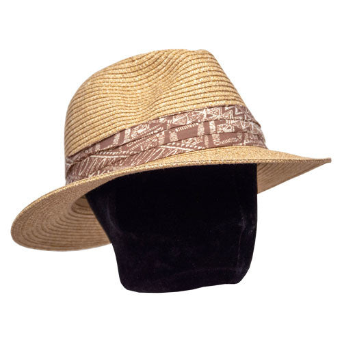 Saint Martin - Sewn Paper Tan Resort Hat (Model Right)