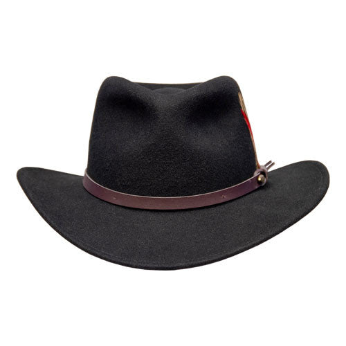 Saint Martin - Crushable Wool Felt Outback Hat Black (Profile Front)
