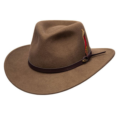 Saint Martin - Crushable Wool Felt Outback Hat Brown (Profile)