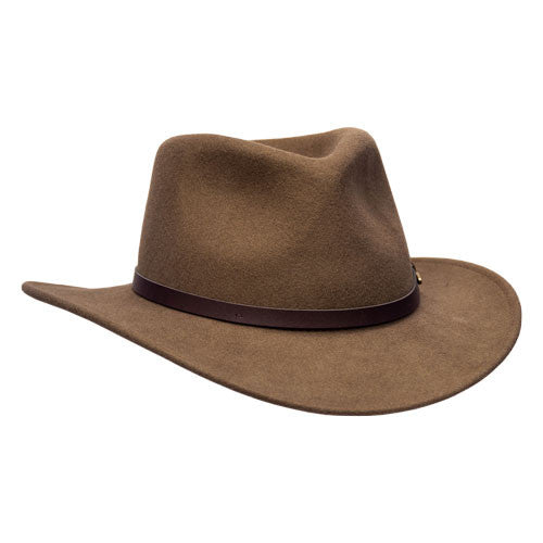 Saint Martin - Crushable Wool Felt Outback Hat Brown (Profile Side)