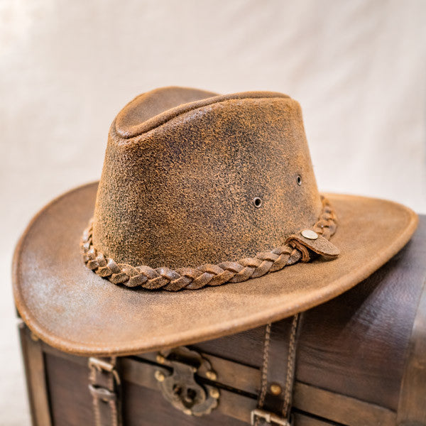 Henschel Outback Leather Hat - Stock Image