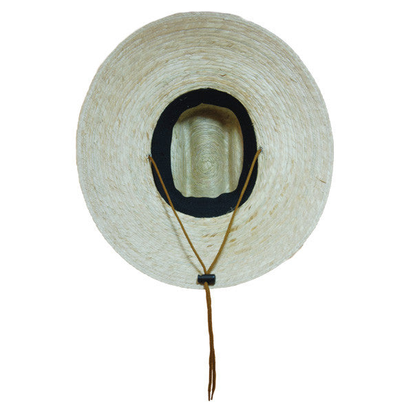 Jacobson- Straw Lifeguard Sun Hat in Natural - Bottom View