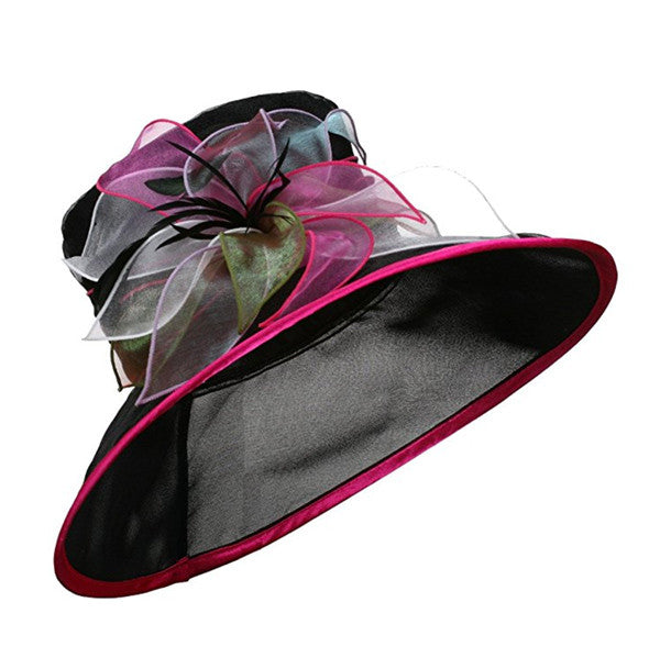 Jeanne Simmons - 5.5" Poly Black Derby Hat - Full View