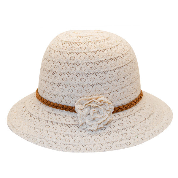 Jeanne Simmons - Poly-Cotton Lace Cloche Hat - Side