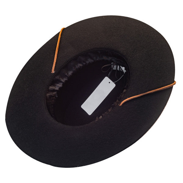 Jeanne Simmons - Wool Felt Bolero Hat w/ Chin Chord - Bottom, Inside