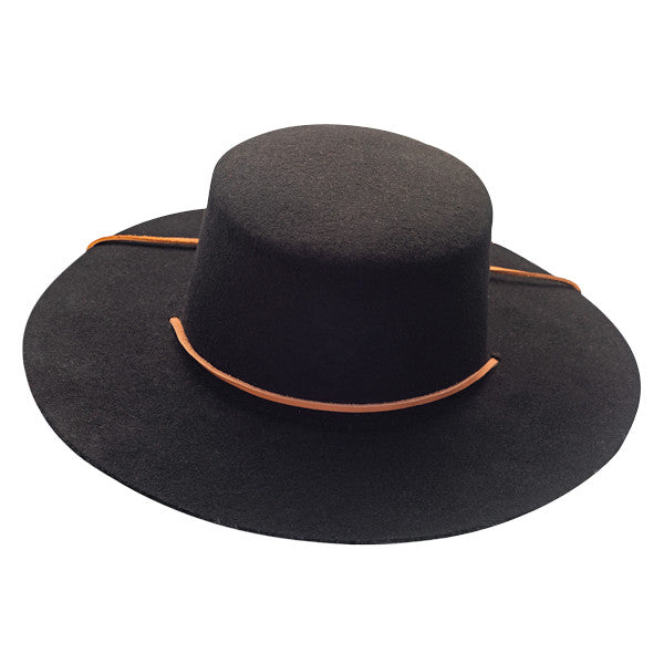 Jeanne Simmons - Wool Felt Bolero Hat w/ Chin Chord - Front