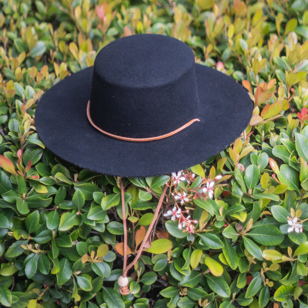 Jeanne Simmons - Wool Felt Bolero Hat w/ Chin Chord - Stock Image 1