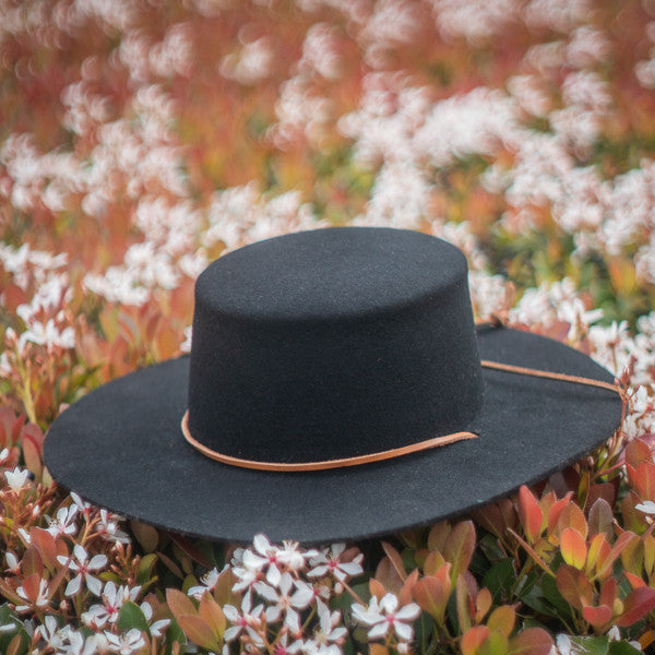 Jeanne Simmons - Wool Felt Bolero Hat w/ Chin Chord - Stock Image 2