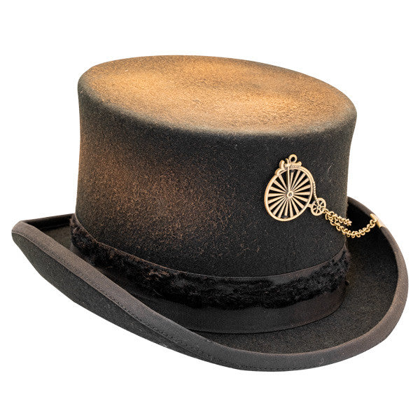 Kenny K - "The Jester" Distressed Steam Punk Top Hat - Opposite Side