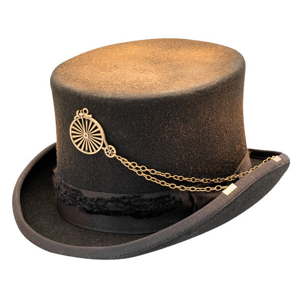 Kenny K - "The Jester" Distressed Steam Punk Top Hat 
