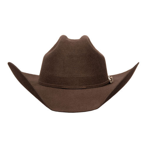 Bullhide Hats by Montecarlo - 4X "Kingman" Wool Felt Brown Cowboy Hat / Rhinestone Buckle (Profile Front)